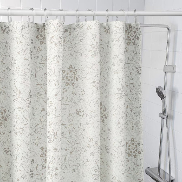 Elegant shower curtain by IKEA in white and dark beige, measuring 180x200 cm for a perfect fit.  30474912