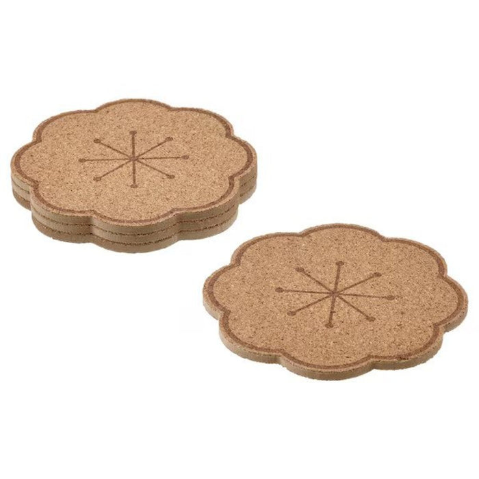A cork coaster with a patterned design from IKEA, measuring 10 cm (4 inches).-30550816