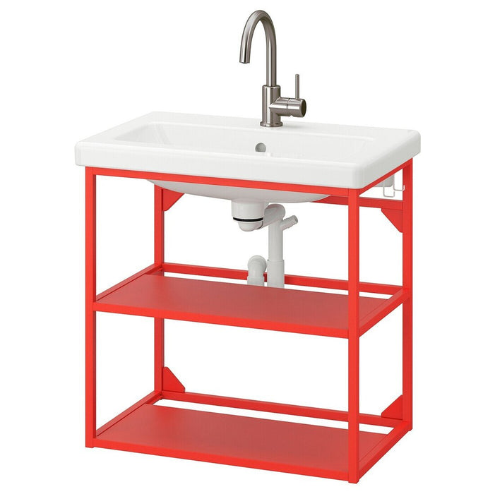 Explore IKEA's red base frame – a perfect fit for your washbasin at 60x40x60 cm.