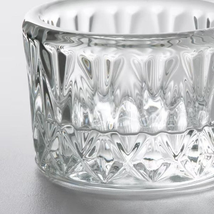 "Stylish and affordable tealight holder from IKEA - clear glass/patterned, 4 cm (1 ½ ")"-70542179