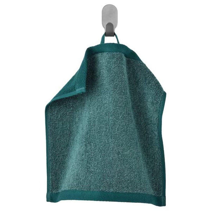 IKEA BROFJÄRDEN Soap dish, chrome effect with Toothbrush holder, chrome-plated and  Washcloth, turquoise/mélange, 30x30 cm (12x12 ")