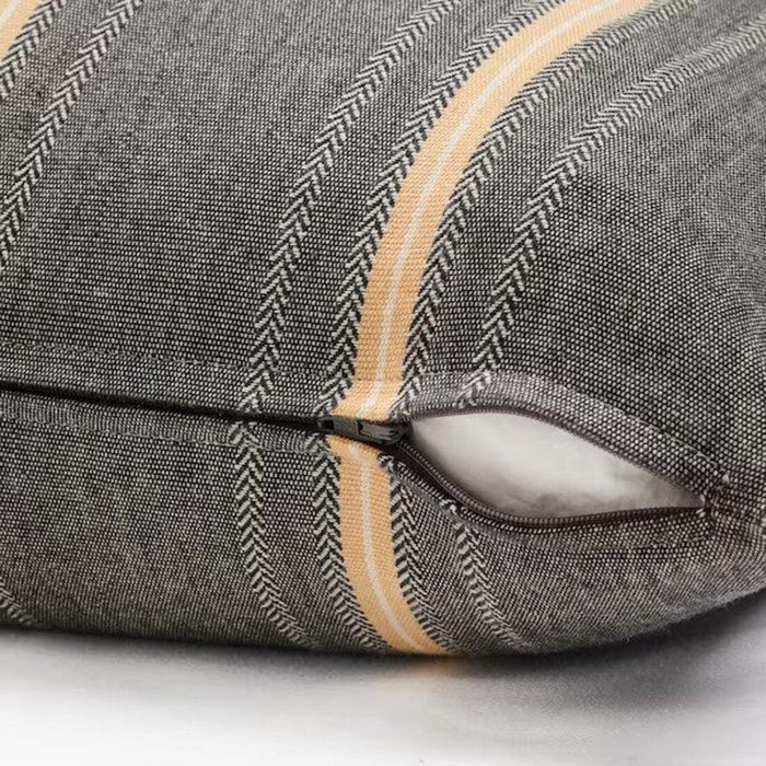 IKEA FIALISA Cushion pad, white 50x50 cm with Cushion cover, black/beige, 50x50 cm (20x20 ")