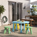 Light green IKEA MAMMUT children’s stool, a durable plastic seat for indoor or outdoor use. 00586609