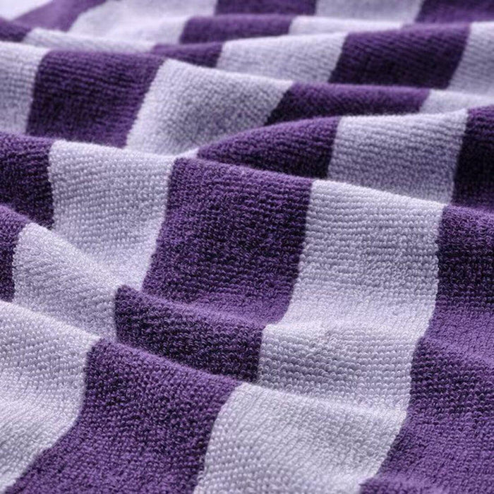 IKEA ENSKOTTMAL/VIKFJÄRD Bath towel, lilac/striped, 70x140 cm with Hand towel, lilac/striped, 40x70 cm and Washcloth, white30x30 cm
