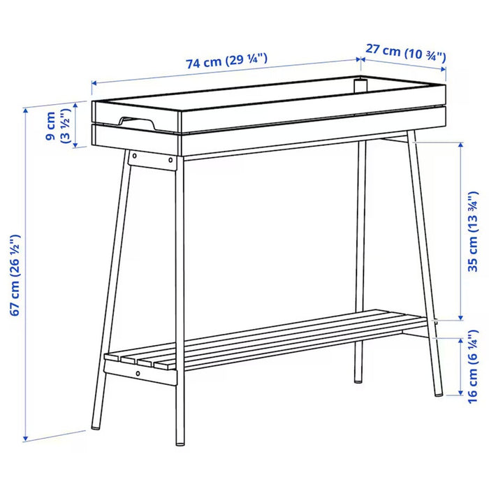 Measurements of IKEA VANILJSTÅNG
Plant stand, pine/black, 67 cm (26 ½ ") 60426340
