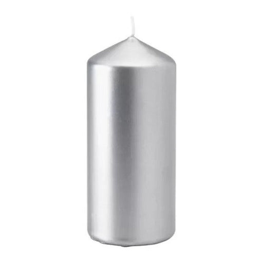 Digital Shoppy IKEA Unscented pillar candle, silver-colour, 45 hr decoration home party function online 60528249