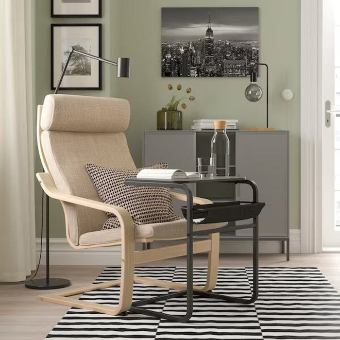 Space-Saving IKEA OLSERÖD Side Table Ideal for Small Rooms - Anthracite/Dark Grey, 53x50 cm