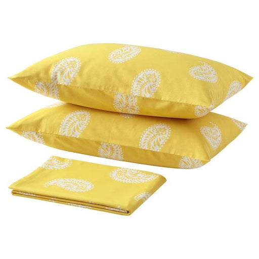 IKEA AROMATISK Yellow Bedding Set - Flat Sheet and 2 Pillowcases