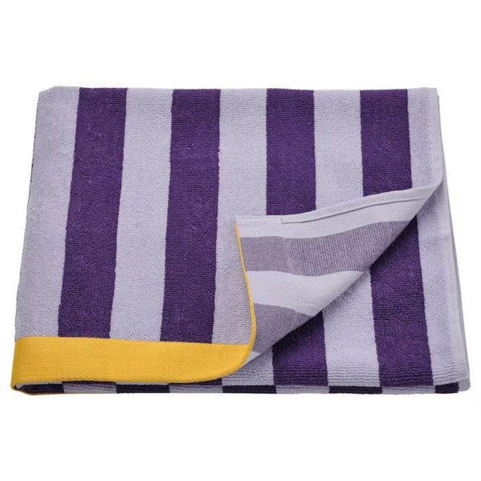 IKEA ENSKOTTMAL/VIKFJÄRD Bath towel, lilac/striped, 70x140 cm with Hand towel, lilac/striped, 40x70 cm and Washcloth, white30x30 cm