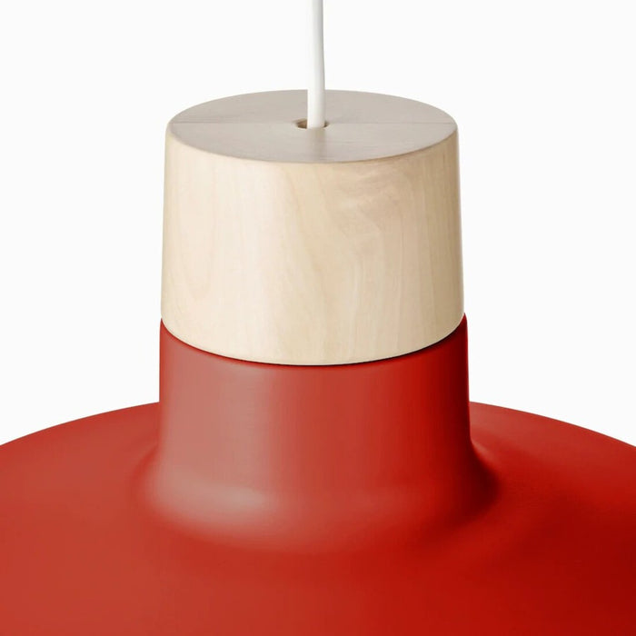 IKEA BUNKEFLO red/birch pendant lamp in a kids' room – playful yet stylish 36 cm wooden ceiling light