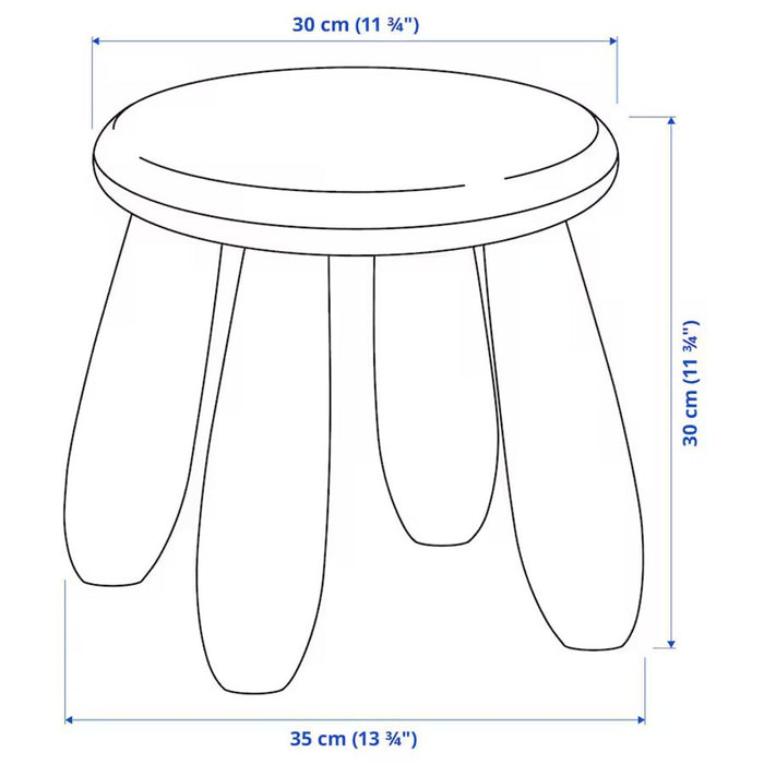 Dimensions of IKEA MAMMUT
Children's stool, in/outdoor/red 80581981