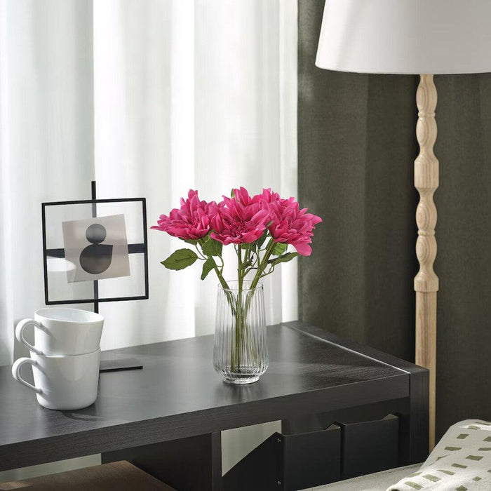 IKEA SMYCKA Artificial flower, in/outdoor Dahlia/pink, 65 cm with Artificial flower, in/outdoor/Dahlia lilac, 30 cm and  Artificial flower, in/outdoor/Dahlia white, 30 cm