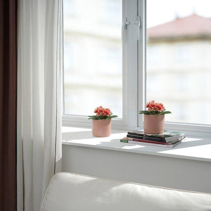 IKEA Artificial potted plant, in/outdoor/primula orange, 9 cm with  Plant pot, in/outdoor light pink, 9 cm