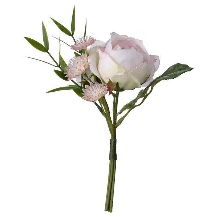 IKEA SMYCKA Artificial bouquet, in/outdoor light pink, 23 cm with  SMYCKA Artificial bouquet, white, 35 cm
