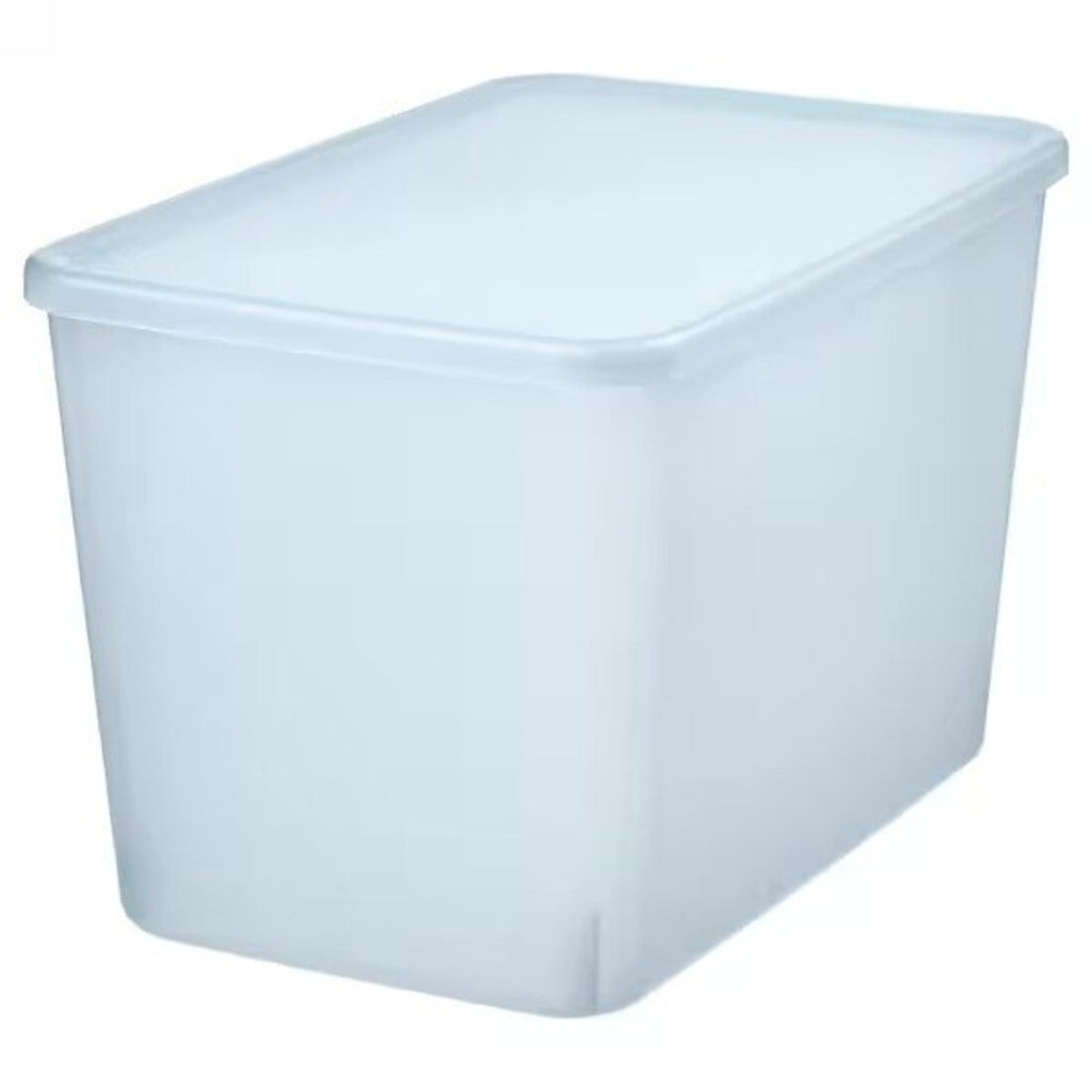 PANSARTAX Storage box with lid, transparent gray-blue, 13x13x13 - IKEA