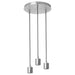 Image of the SKAFTET Triple Cord Set with Ceiling Mount: "IKEA SKAFTET Triple Cord Set - Nickel-Plated Ceiling Mount