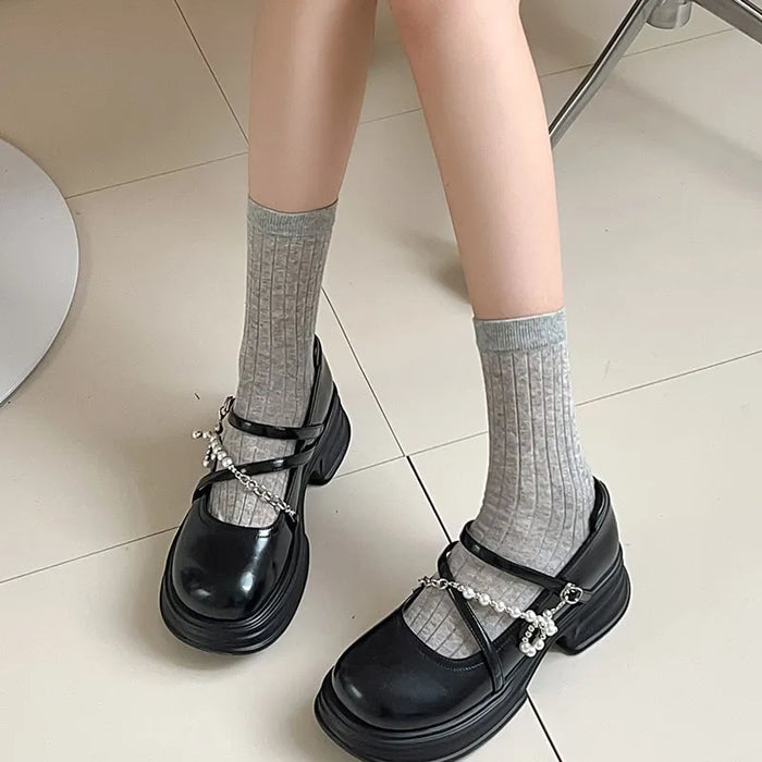 Digital Shoppy Vertical Stripes Large Trotter Toe Socks Thin Solid Color