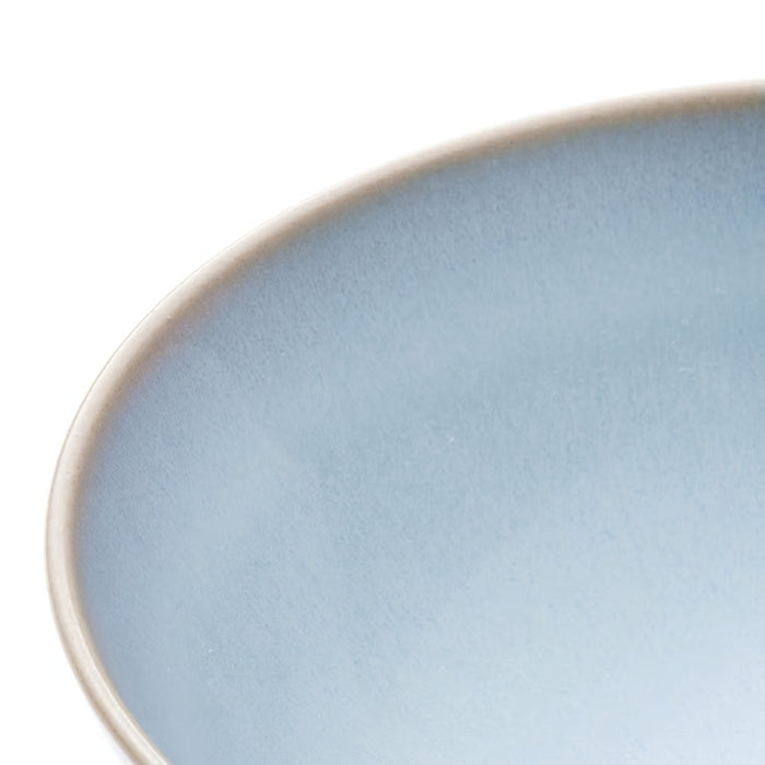 IKEA FÄRGKLAR light blue stoneware bowl smooth glossy finish close-up