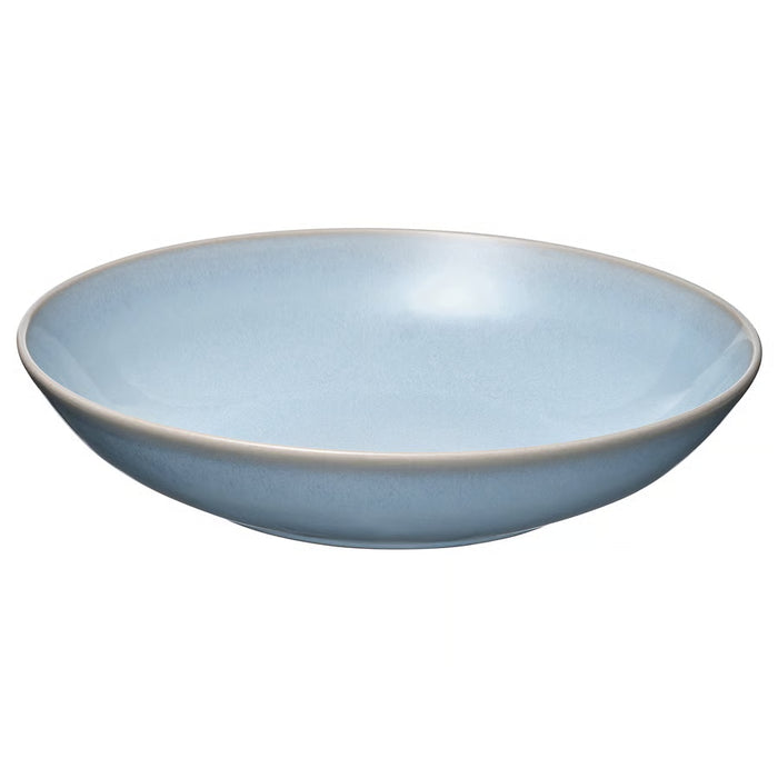 IKEA FÄRGKLAR light blue stoneware deep plate, round simple design #30600430