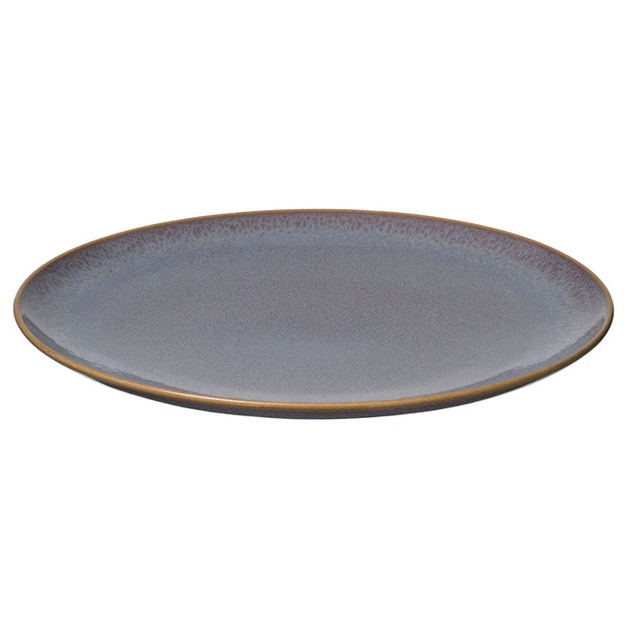 IKEA FÄRGKLAR round stoneware dinner plate in lilac, 26cm, front view #00600417