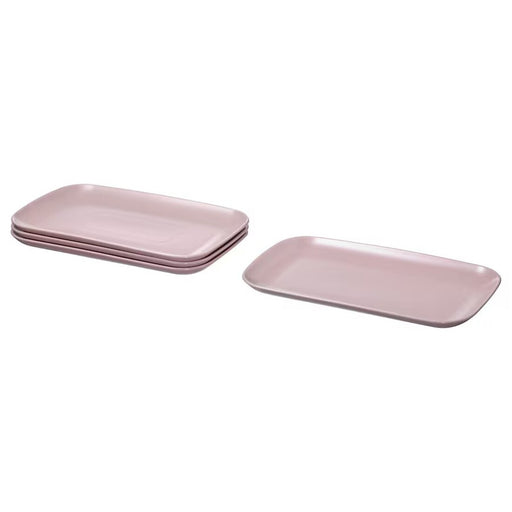 Pink ceramic small square platter from IKEA FÄRGKLAR collection.