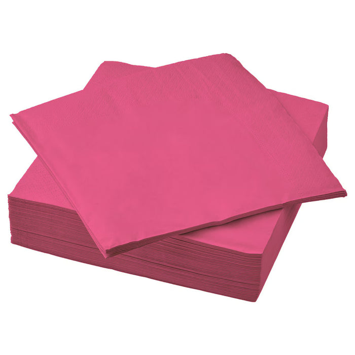 IKEA FANTASTISK Paper Napkin, 40x40 cm, bright-pink square design