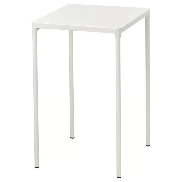  IKEA FEJAN outdoor table white square top powder-coated steel legs front view #20487217