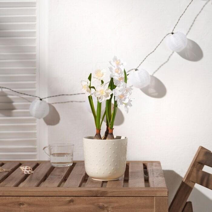 Premium artificial daffodil plant in white for indoor and outdoor decor