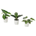  IKEA FEJKA artificial potted leaf plants set of 3 on white shelf indoor styling 11cm and 13cm #90630066