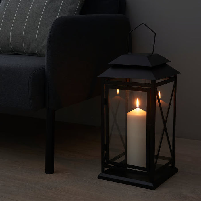  IKEA FENOMEN natural pillar candle 23cm styled on a surface showing full height and proportion