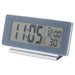 IKEA FILMIS grey digital alarm clock with LED display showing time, alarm and temperature, front view #30540832