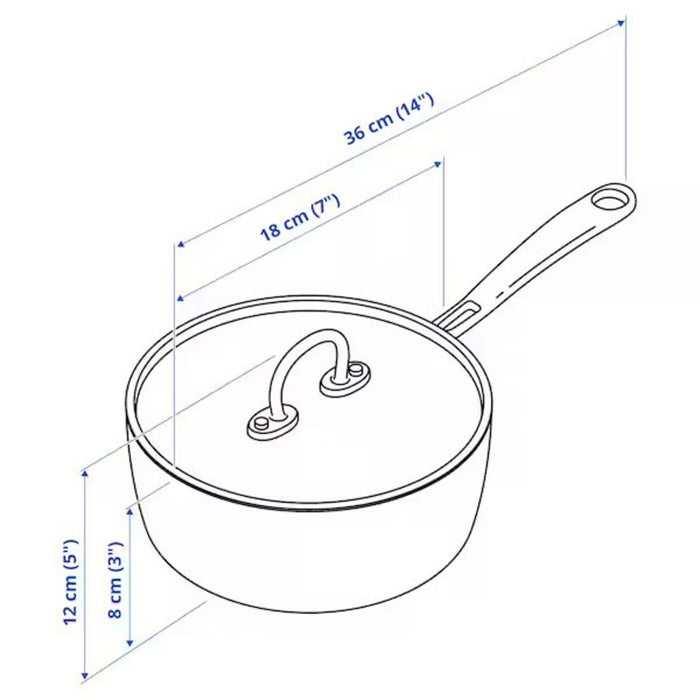 IKEA FINMAT Saucepan with lid, copper/stainless steel, 1.5 l (2 qt)