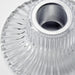 Close-up of IKEA FINSMAK clear glass candlestick showing glass and aluminium insert detail