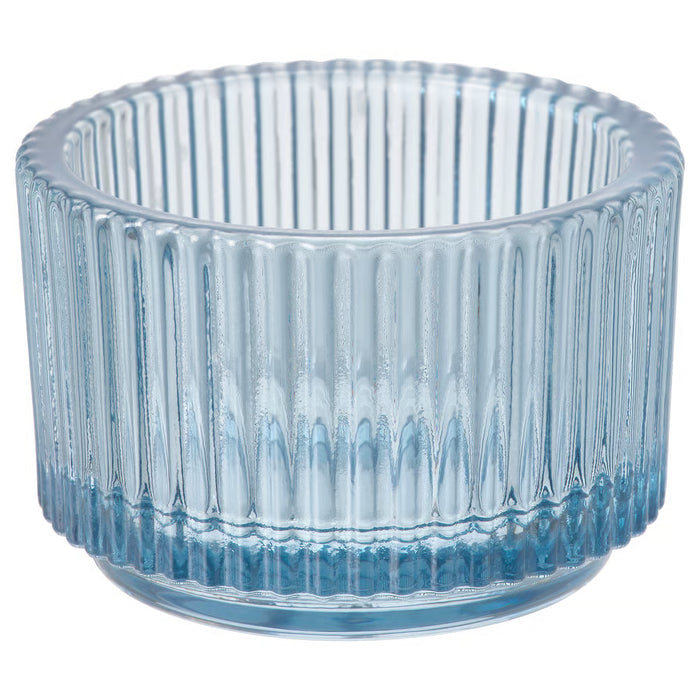 IKEA FINSMAK assorted colour glass tealight holders arranged together as a set
