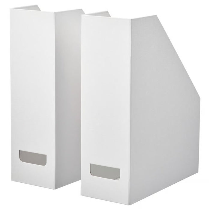 IKEA FJÄDERHARV Magazine file, white with Desk organiser, white, 33x21x43 cm (13x8 ¼x17 ")