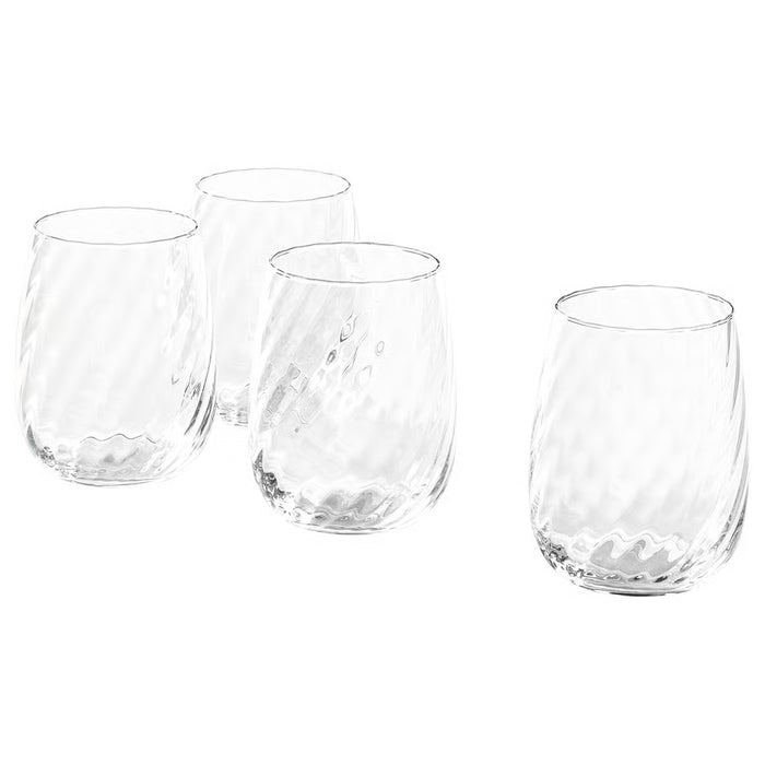 IKEA FJÄLLUGGLA clear crystalline drinking glass 37cl, pack of 4, product view #30628721