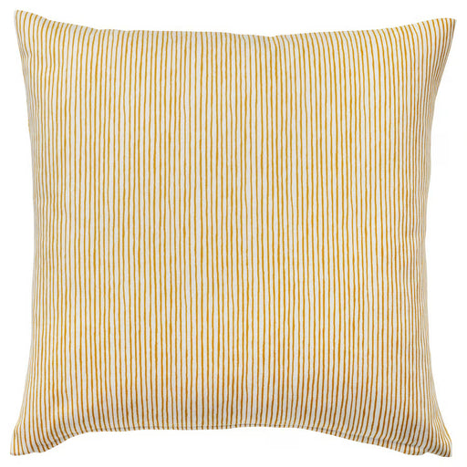 IKEA FJUNKLOCKA cushion cover yellow white 50x50cm reverse side with diagonal stripe pattern