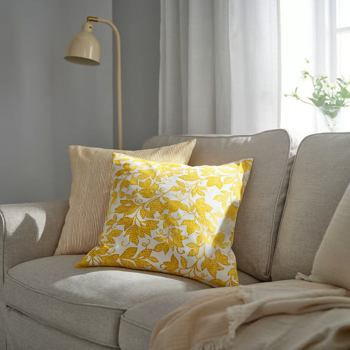 IKEA Cushion cover combo yellow/white and brown blue/white, 50x50 cm (20x20 ")