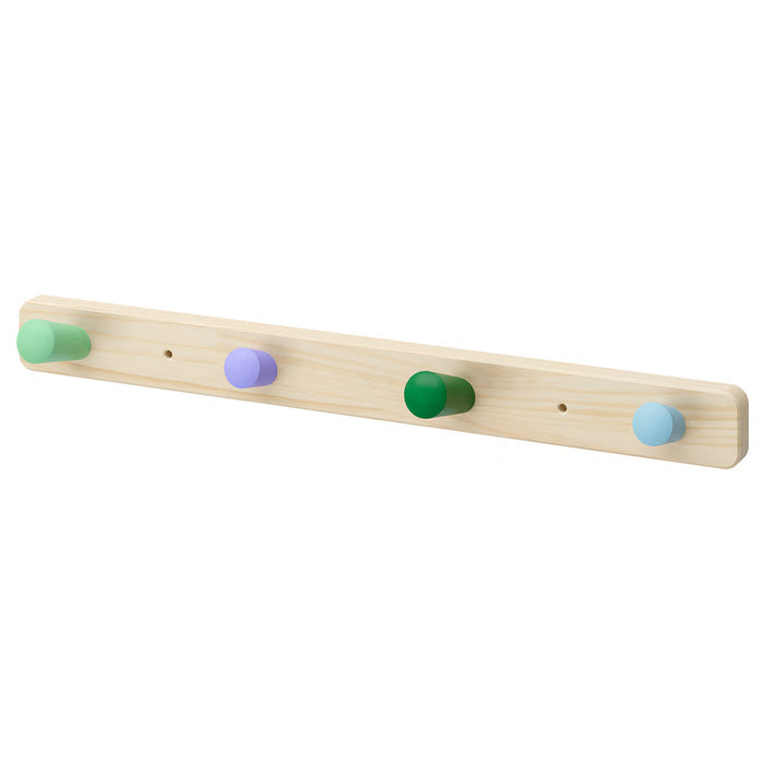  IKEA FLISAT knob rack with 4 knobs solid wood wall mount for kids room #20614569