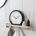 IKEA FLORSJÖN beige wall shelf with 3 hooks styled in a bright white bathroom with towels hung