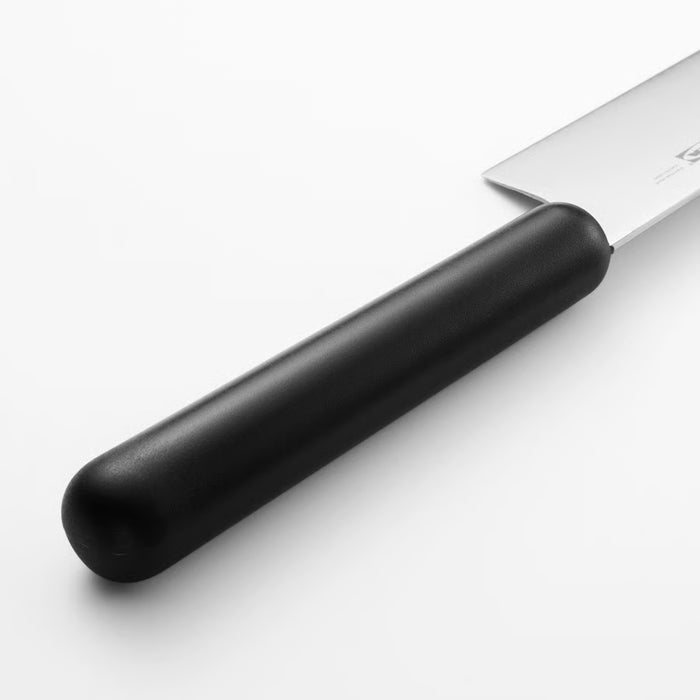IKEA FÖRDUBBLA grey knife single piece close-up showing stainless steel blade and polypropylene handle on white background