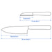 Measurement illustration diagram for IKEA FÖRDUBBLA 2-piece knife set showing dimensions of cook's and paring knife