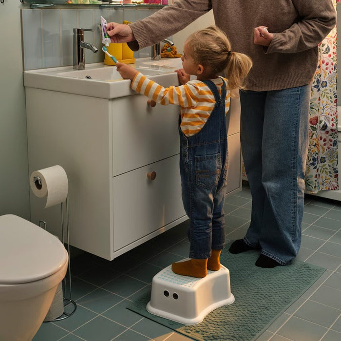 IKEA FÖRSIKTIG Children's stool, white/turquoise