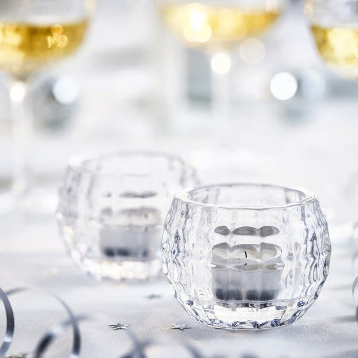IKEA FRÖJDA Tealight holder, clear glass, 6 cm