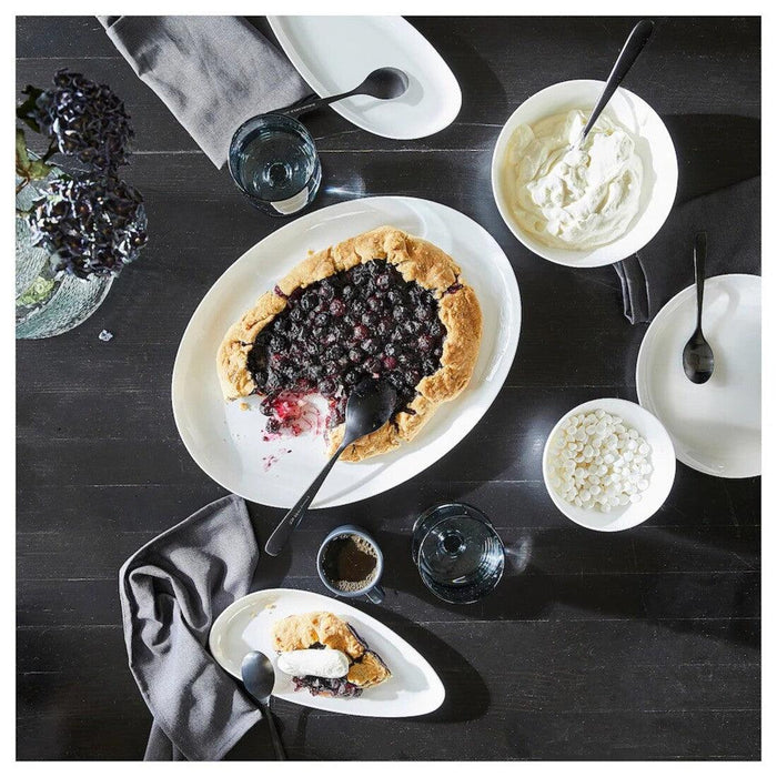 IKEA Dining Set with Woven Placemats, Chopsticks, White Bowls, Tissue Box, Natural and White