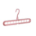 Pink 9-slot space-saving clothes hanger organizer by Digital Shoppy for compact wardrobe storage