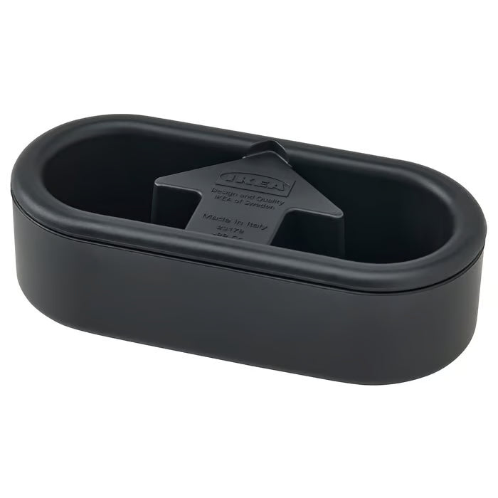 IKEA FRUKTPLOCKARE black plastic lint brush showing sturdy rectangular design