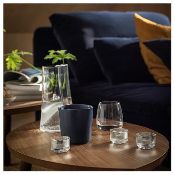 IKEA FRUKTSKOG Scented tealight, Vetiver & geranium/black-turquoise, 3.5 hr,(30 pack)