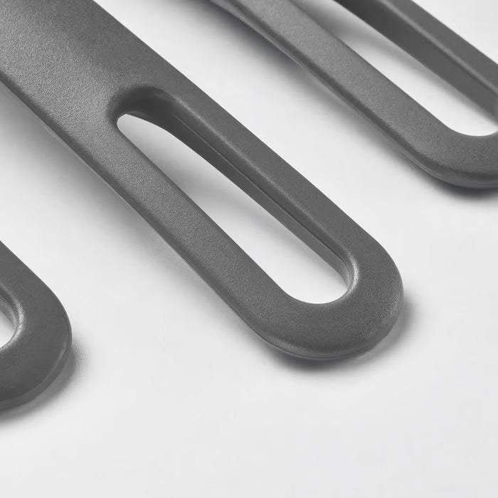 Close-up of IKEA FULLÄNDAD grey kitchen utensil showing reinforced polyamide handle and head