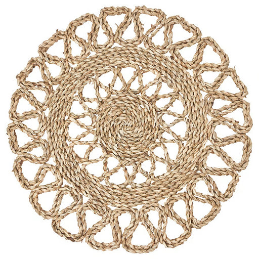 Image 1: IKEA GALLSOPP round handwoven sedge place mat natural colour 37cm top view #80531873
